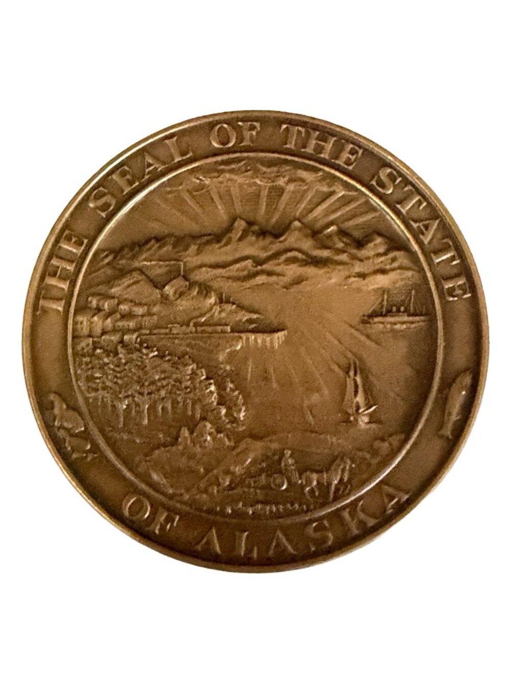 Alaska Statehood Bronze Medal Medallion January 3 1959 Seal of the State of Alas